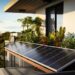 Portable solar panels on a balcony